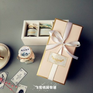 Kolorowe nadrukowane złote logo Luksusowe pudełko z szufladami na prezent ze wstążką