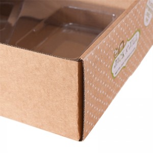 UV Printing Window Box Recycled Brown E-flute Corrugated Board Cute Small Mailer