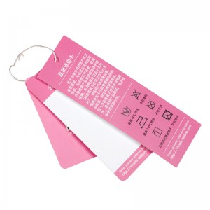 Velkoobchod OEM vlastní logo Růžový roztomilý biologicky odbouratelný štítek na oblečení z recyklovatelného papírového kartonu