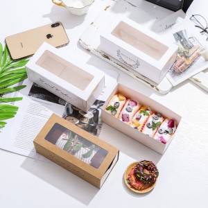 Напечатанная белая картонная бумажная коробка для упаковки десерта с выдвижным ящиком с окном ЛЮБИМЦА