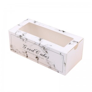 جعبه بسته بندی دسر کاغذ مقوایی سفید چاپ شده جعبه کشوی اسلاید با پنجره PET