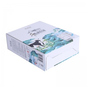 White Printed Corrugated Outer Carton   Full Overlap Top Lid With Plastic Handle Milk