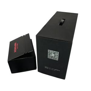 Made in China stampa di lusso nero scatola di cartone ondulato scatola di spedizione a strappo