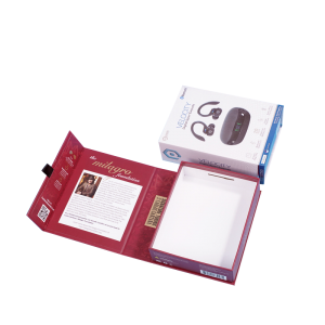 Εκτύπωση άκαμπτου κουτιού δώρου σε σχήμα βιβλίου Μαγνητικό κουτί κλεισίματος με κορδέλα