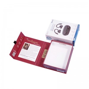 Impresión en forma de libro Caixa de agasallo ríxida Caixa de peche magnético con cinta