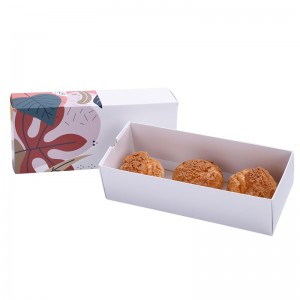 Kotak Kemasan Takeaway Makanan Penutup Kue Kertas Kartu Putih Laci Kustom