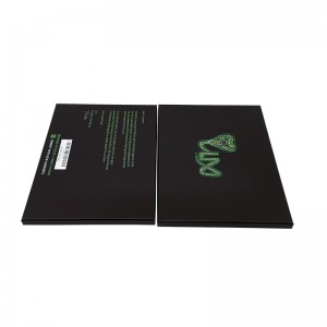 Luxury Black Printing 1.5mm Калыңдыгы Катуу Board эки даана Жука Белек кутучасы