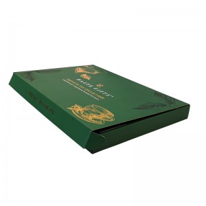 Ambalaj de pliculețe de ceai cutie de cadou verde cu logo de ștanțare la cald auriu de lux