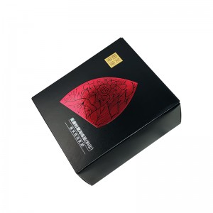 Impresión negra estampada en quente Golden Red Print Paper Gift Box para cosméticos