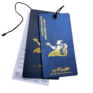 OEM Hot-stamping Gold Bio-degradable Recyclable Paper Board Clothing Tag