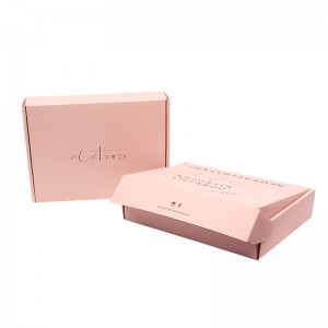 Caja plegable rosa linda con impresión a todo color a doble cara