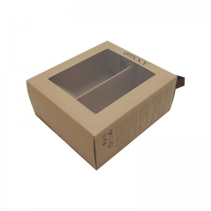 I-Ribbon Handle Kraft Cardboard I-Environmental Degradable Packaging Shoe Ibhokisi yePhepha enefestile