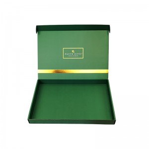 Logo dập nóng vàng sang trọng Hộp quà tặng màu xanh lá cây Bao bì túi trà