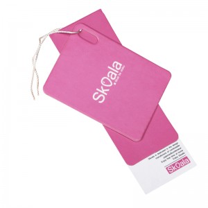 Didmeninė prekyba OEM pasirinktiniu logotipu Rožinis mielas biologiškai skaidomas perdirbamas popierinis kartoninis drabužių etiketė
