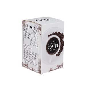 ကော်ဖီလက်ဖက်ရည် ကွတ်ကီးအတွက် C1S အဖြူရောင် ပုံနှိပ်စက္ကူ ထုပ်ပိုးသေတ္တာ