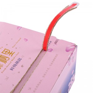 Caja de papel de cartón corrugado de embalaje de cartón de impresión colorida con cinta rasgable