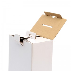 Печатено лого Бел дизајн на Крафт, биоразградлив, кафеава, бела брановидна кутија за пакување со ракав, комплет за кабел со прозорец