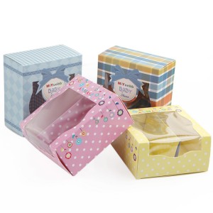 Kleurrijke babyschoenen displaydoos verdikte witte kaart papier doos met venster