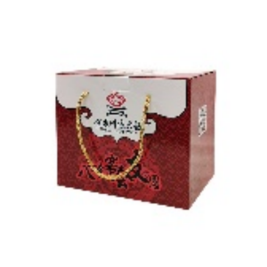 ჩინეთის მწარმოებელი OEM ბეჭდვის ფერადი გოფრირებული მუყაოს პაკეტის სასაჩუქრე ყუთი სახელურით