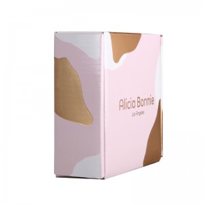 Πολυτελές γυαλιστερό πτυσσόμενο κουτί δώρου Ροζ χρυσό χρώμα Hot stamping Tab κλείδωμα Mailer