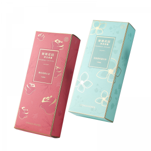 Luxury Hot Stamping Cardboard Paper Box  22pt Card Pressure Decorative Pattern