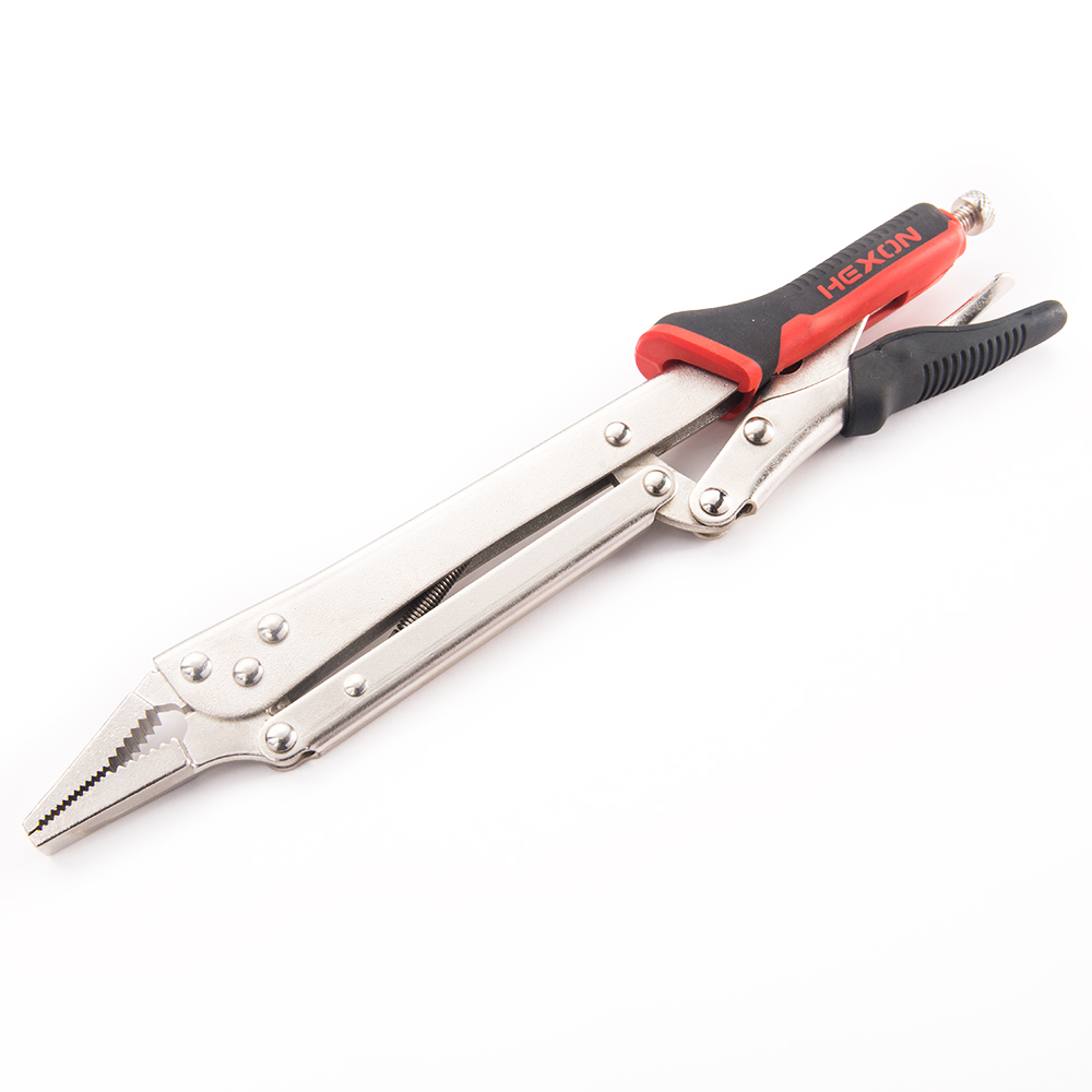 Extended Extra Long Nose Locking Pliers With Dual Colors Soft Handle