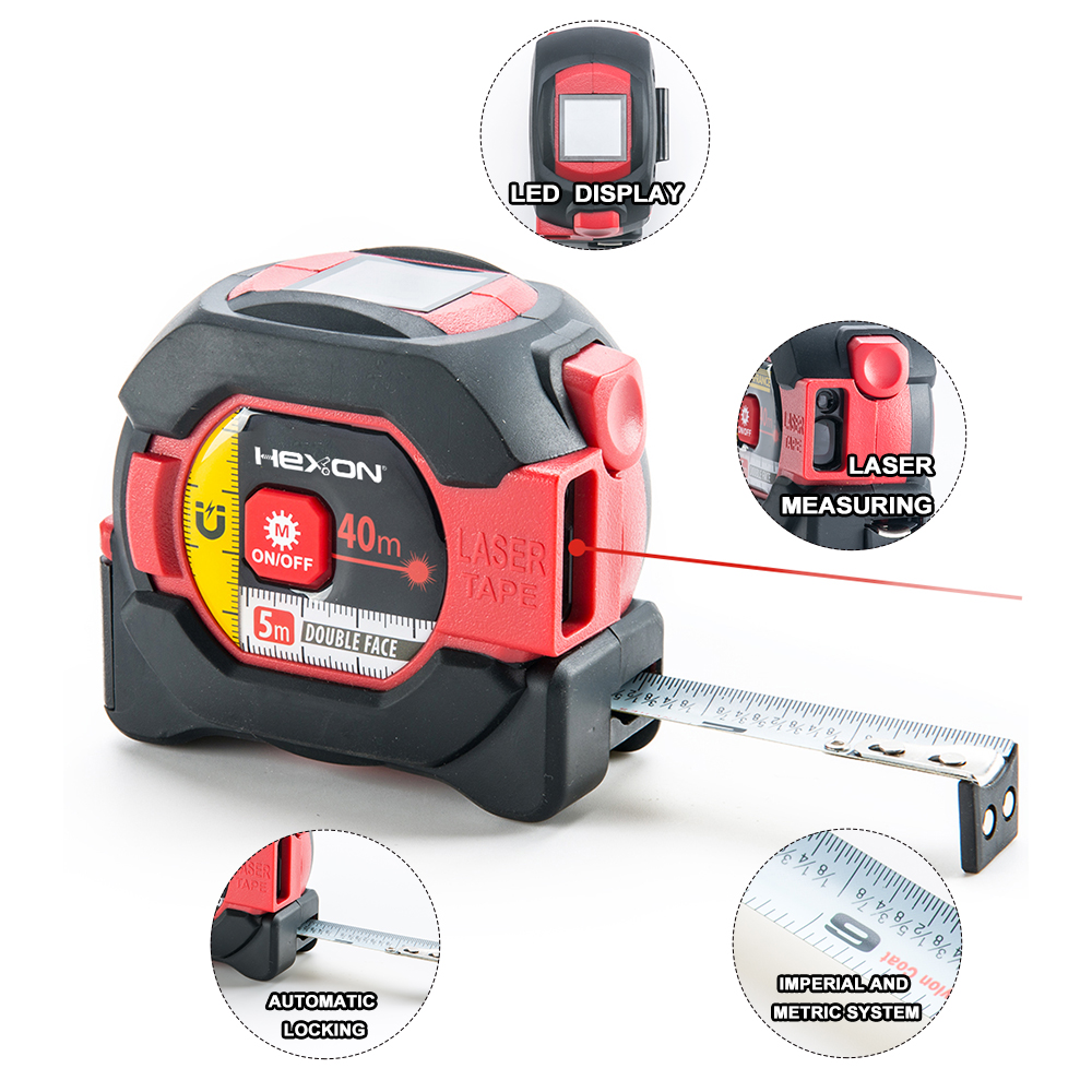 Laser Measure Measuring Tape Distance Meter With LCD Display