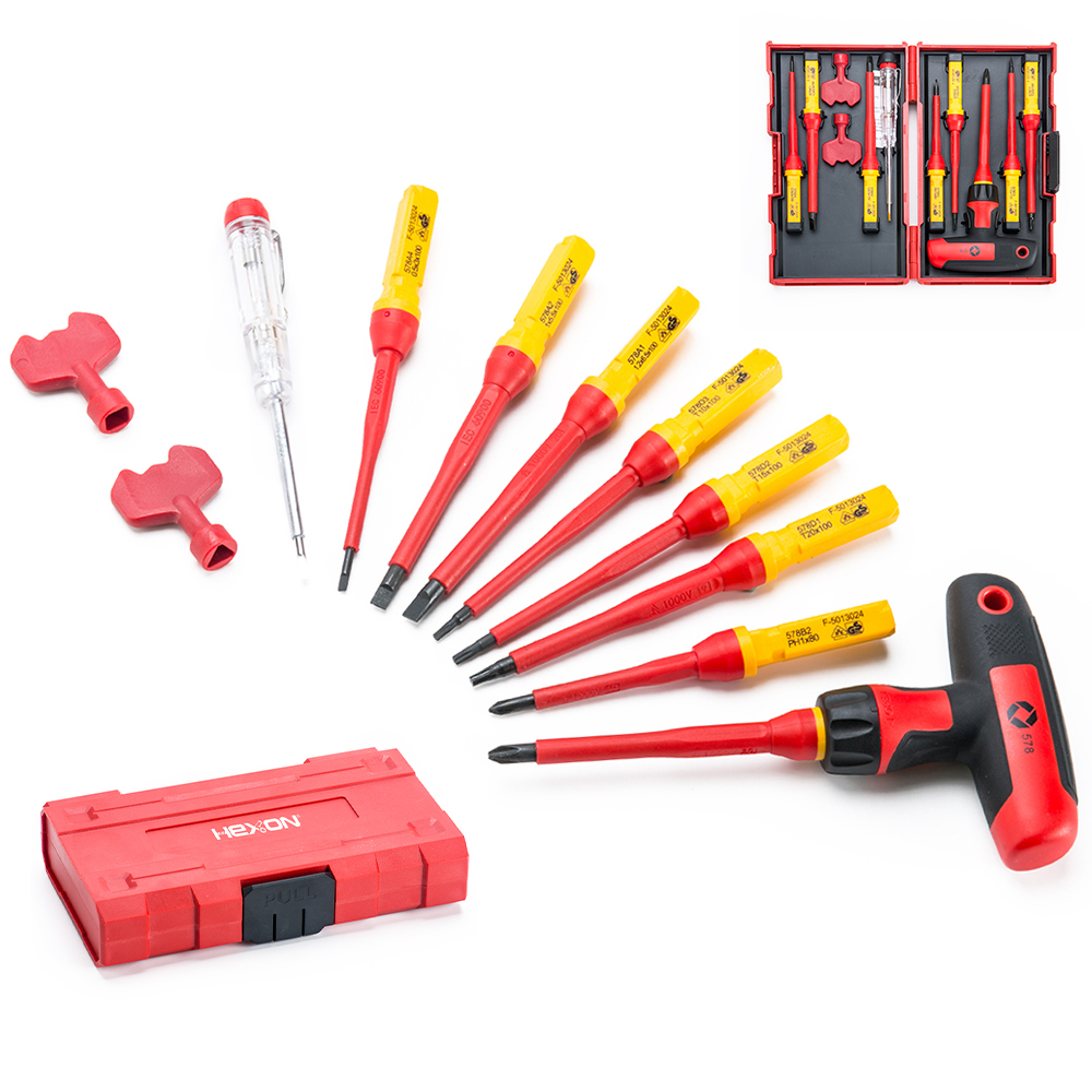 13PCS Electrician VDE Insulating Screwdriver And Key Lock Wrench Set