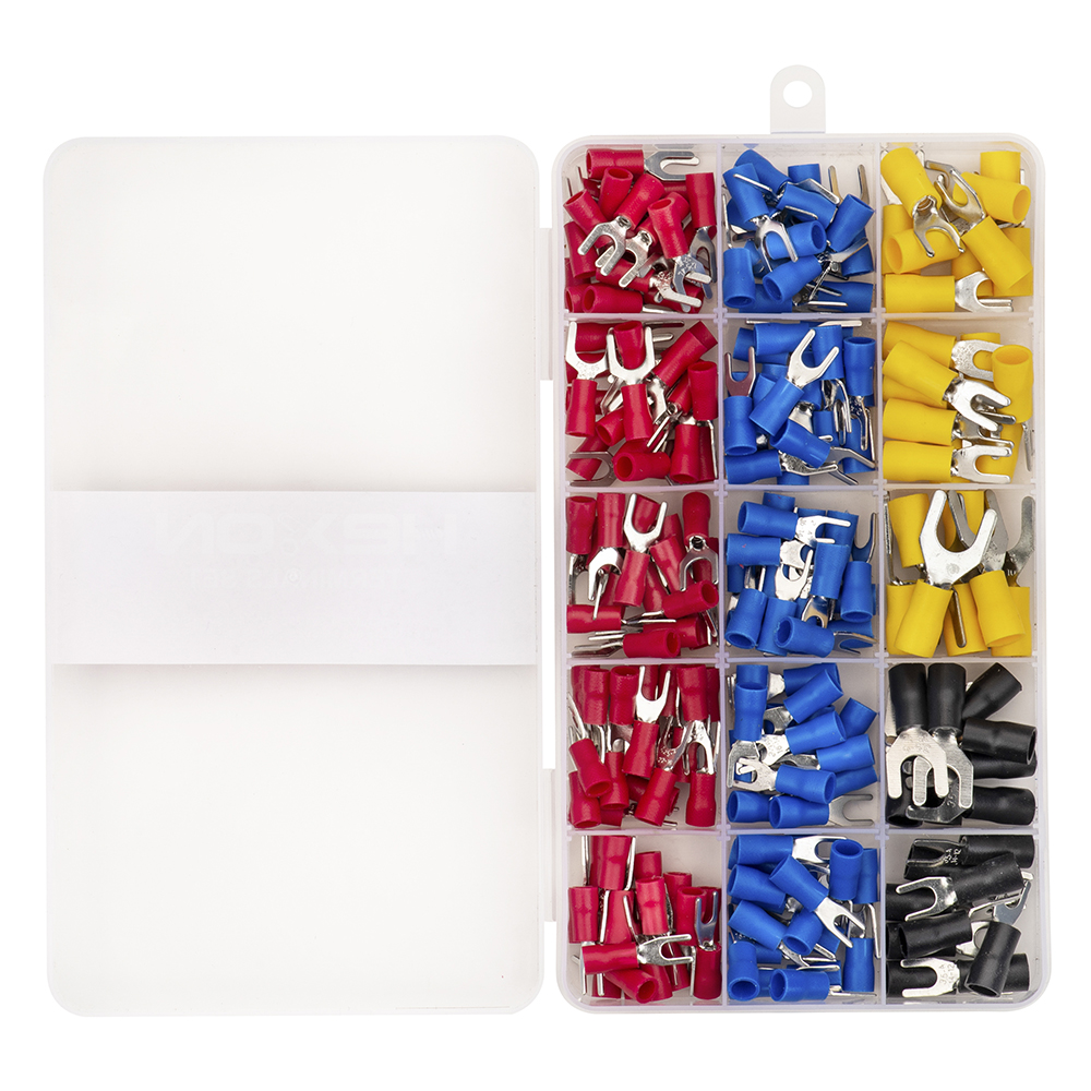 225pcs PVC Insulated Brass Terminals Set Copper-tin plated