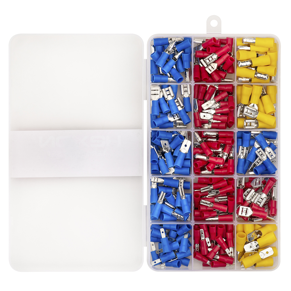 225pcs PVC Insulated Brass Terminals Set Copper-tin plated