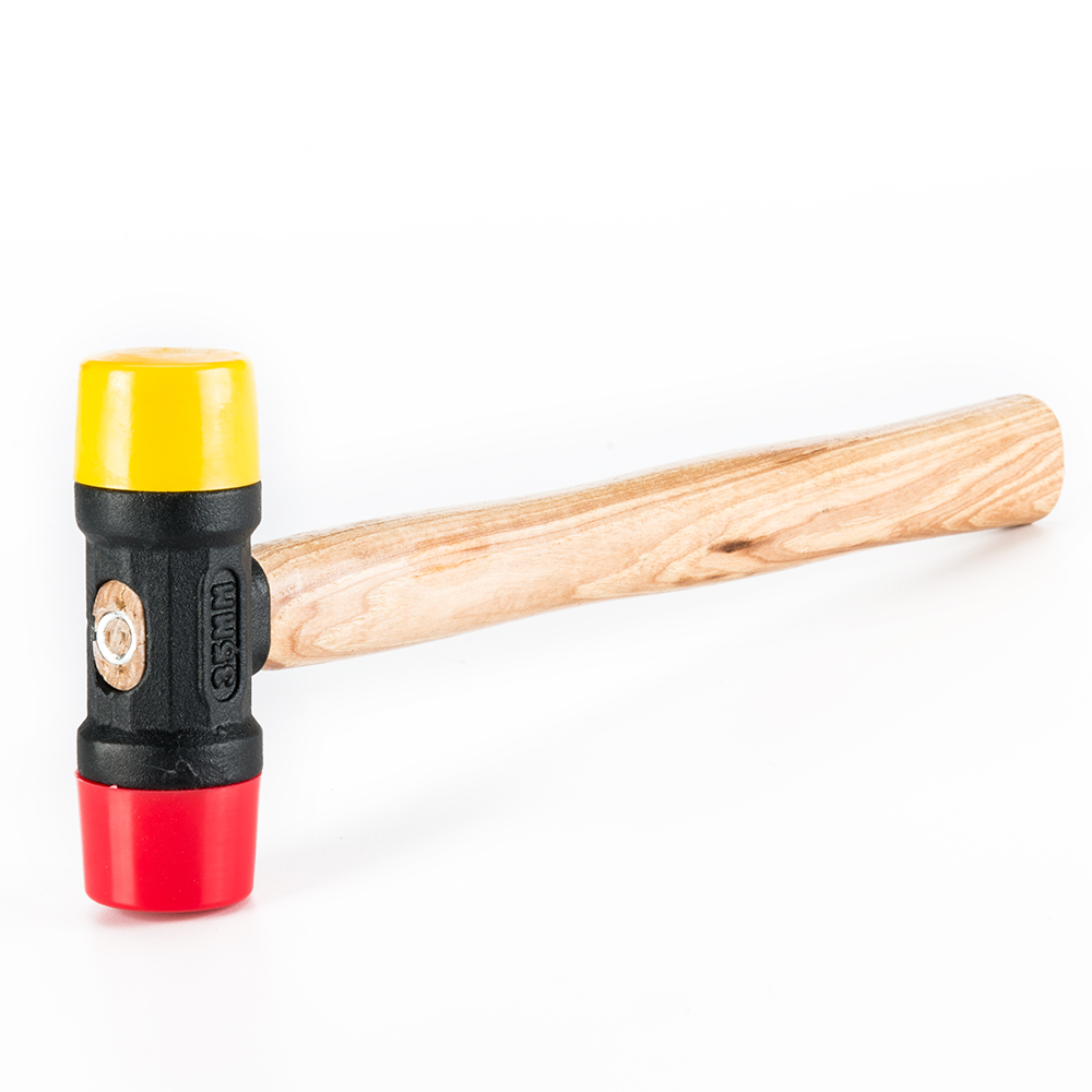 Wooden handle rubber and nylon two way mallet installtion hammer (4)