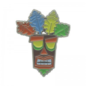 Customized Colorful Leaf Human Badge Pin For Gift
