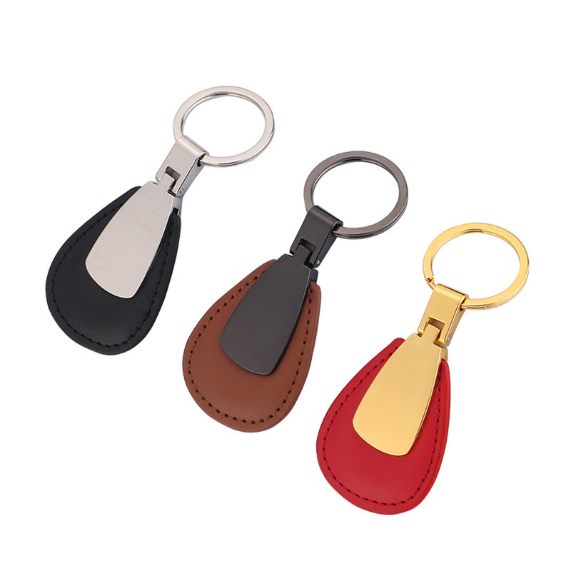 Promotional Gifts Leather Keychain With Laser Logo (4)