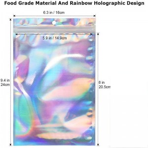 Long Personalised Aftercare Holographic Plastic Zipped Bags