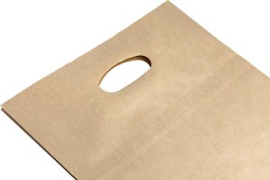 100% Biodegradable  Die Cut Handle Kraft Paper Shopping Packaging Bag