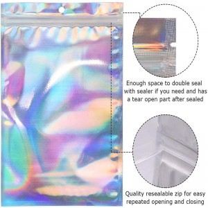 Long Personalised Aftercare Holographic Plastic Zipped Bags