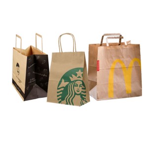 China OEM Biodegradable T-Shirt Bag Manufacturers –  White Brown Kraft Gift Craft Shopping Paper Bag  – Heyi