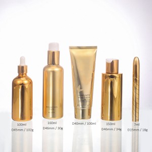 Affordable Luxury Golden Surface PET Skincare Packaging Bottles
