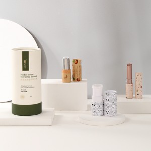 Paper tube+plastic bottle for cosmetic packaging
