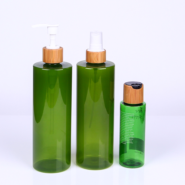 Standard 24/410 bamboo cosmetic packaging pump bottle, Bamboo neck mist sprayer pump