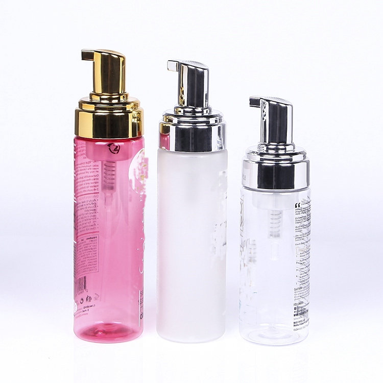 100/150/200ml PET foam pump bottle in gold/silver/ other colors pump;  bubble cleanser foam soap bottle, foam spray bottle