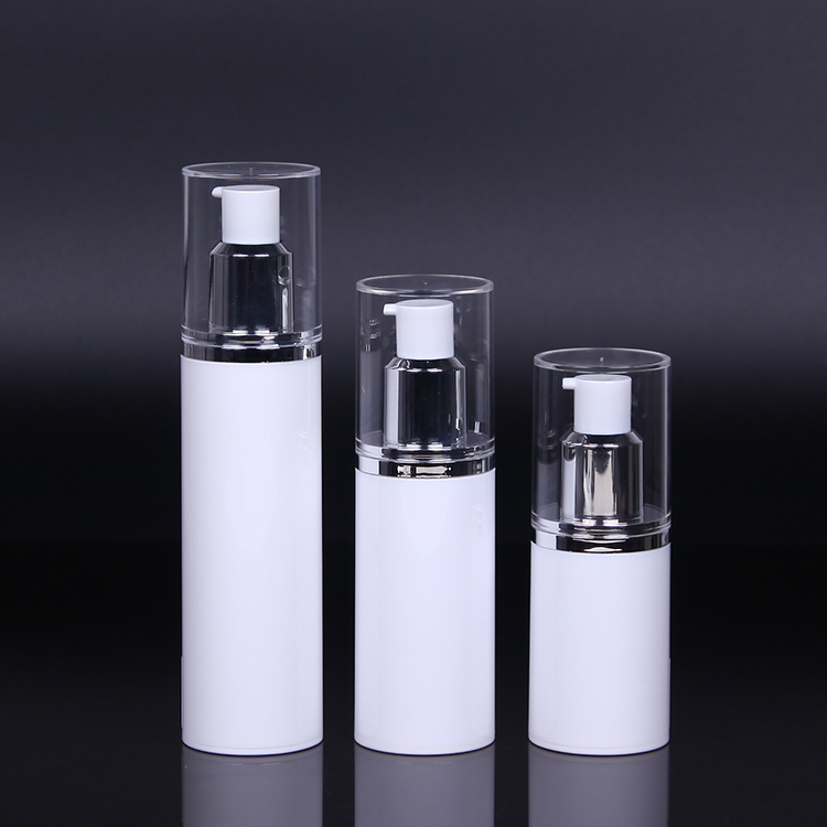 Silver collar 30ml 50ml 80ml cosmetic lotion airless pump bottle