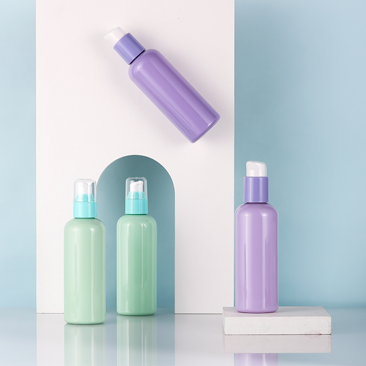 Wholesale Discount 16 Oz Plastics Bottles - 200ml opaque cyan & purple color cosmetic pump bottle – HEYPACK