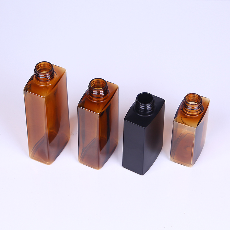 100ML 120ML 150ML 200ML squared amber bottles, rectangular plastic bottle