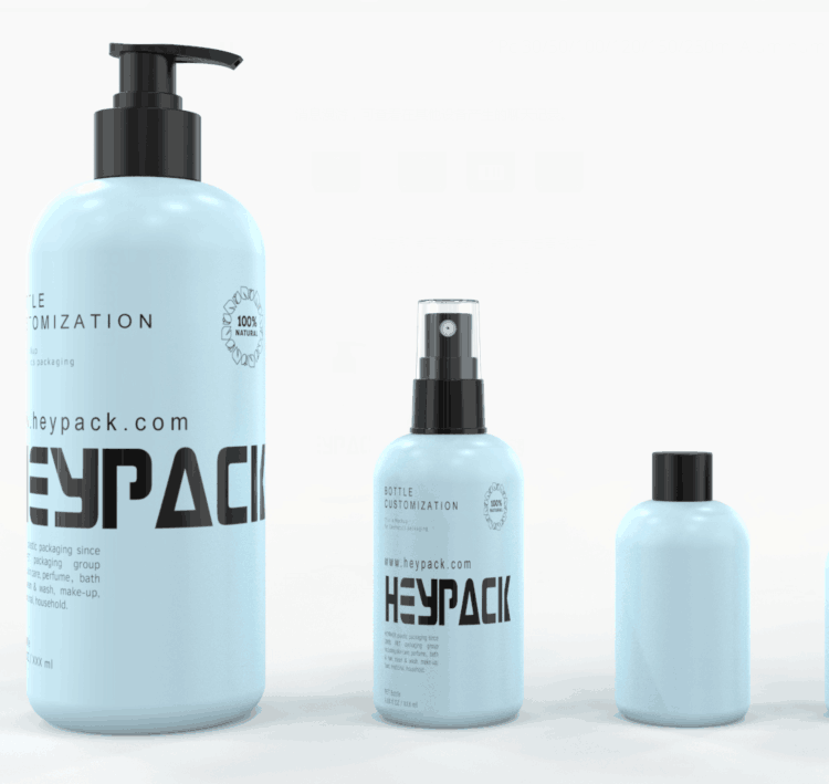 Renewable Design for Trigger Spray Bottle - Popular round shape baby blue color eco friendly shampoo bottle – HEYPACK