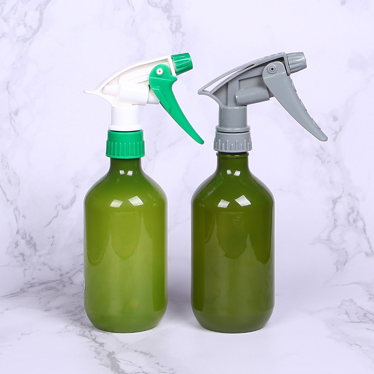 500ml green color PET bottle with trigger spray pump; PET trigger spray pump bottle for kitchen or garden