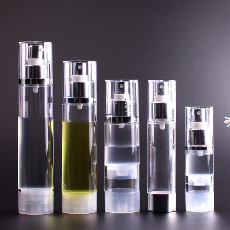 transparent cosmetic airless spray bottle, facial mist bottle