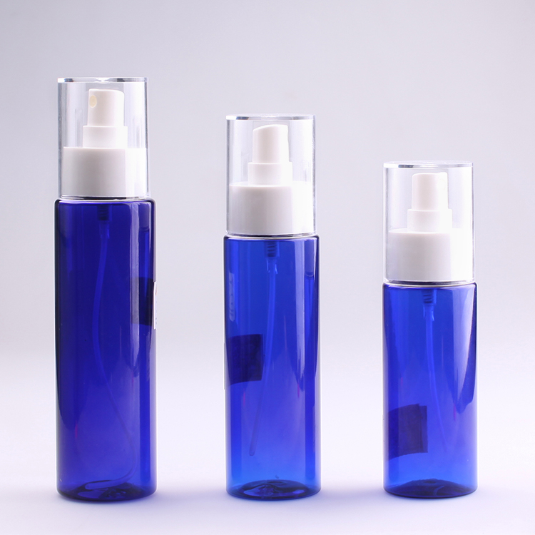 100ml 120ml 150ml transparent blue full cover mist spray bottle