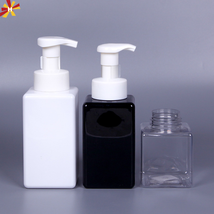 Family care white and black square 400ml foamer pump hand wash bottle