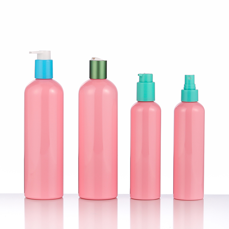 Body Care Solid Pink Color PET Pump Spray Bottle 500ml 250ml